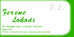 ferenc lokodi business card